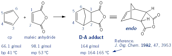 cyclopentadiene and maleic anhydride